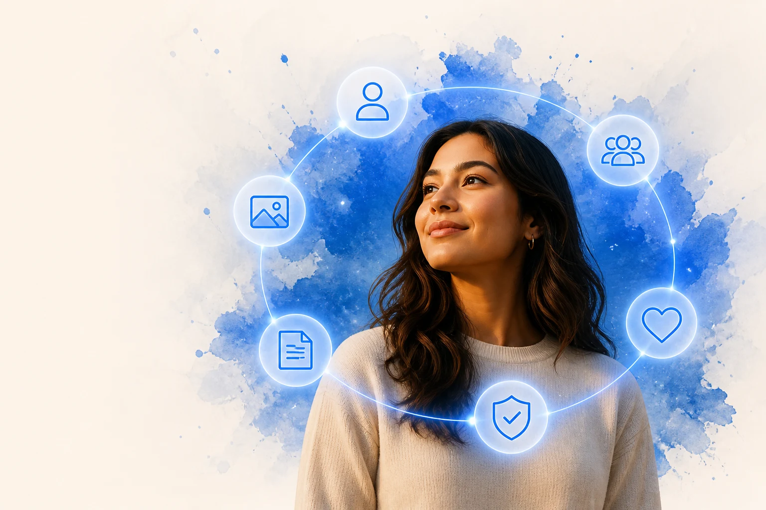 A person at the center of their connected digital identity